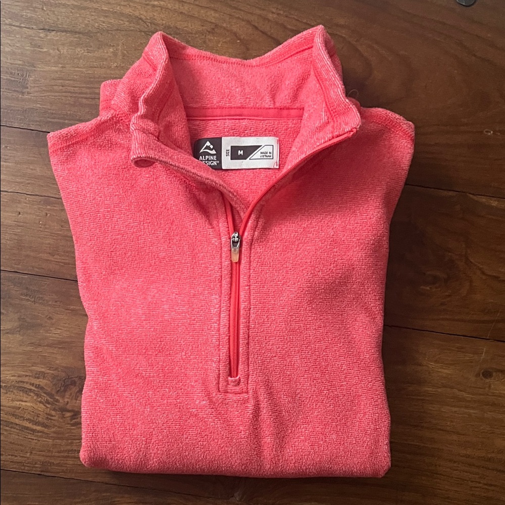 Alpine women’s Zip-Up Sweater in Coral